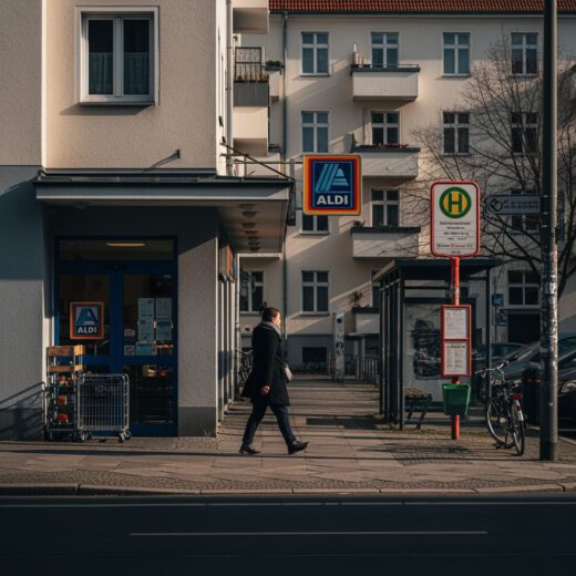 Die alltägliche Nahversorgung durch Supermärkte wie diesen Aldi wurde von einer Vermieterin als wohnwerterhöhendes Merkmal zur Mieterhöhung angeführt, vom Berliner Gericht jedoch als Standard für die Großstadt abgewiesen.