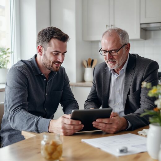 Ein Mieter bespricht sein geplantes Smart-Home-Projekt konstruktiv mit seinem Vermieter, um eine schriftliche Genehmigung zu erhalten.