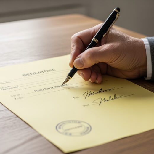 Der Vermieter finalisiert die umstrittene Änderung des Betriebskosten-Verteilungsschlüssels durch eine Unterschrift im Mietvertrag.