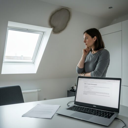 Eine Wohnungseigentümerin studiert Verwaltungsunterlagen für ihren Auskunftsanspruch gegen die WEG und die drohenden Anwaltskosten.
