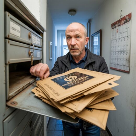 Ein Mieter prüft besorgt die verspäteten Nebenkosten-Nachforderungen im Briefkasten – droht Nachzahlung trotz Fristablauf?
