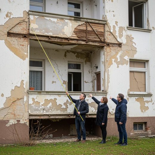 Mieter und Sachverständige dokumentieren im gerichtlichen Beweisverfahren die gravierenden Wohnungsmängel für einen Mängelbeseitigungsvorschuss.