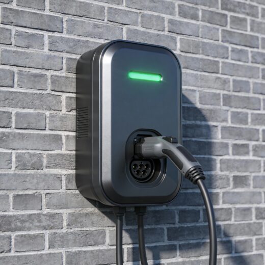 Klassische einfache Wallbox zum laden eines Elektrofahrzeugs